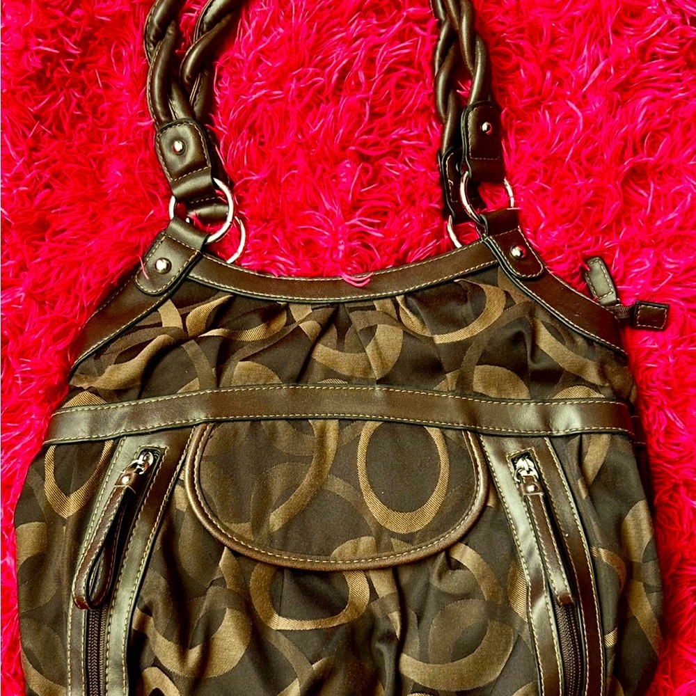 NWOT • Stylish Brown Patterned Women's Bag
